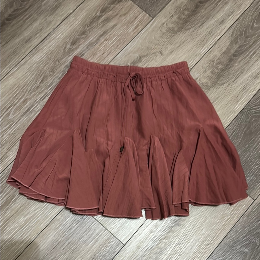 Entro Pink Ruffled Mini Skirt Tie Front Casual